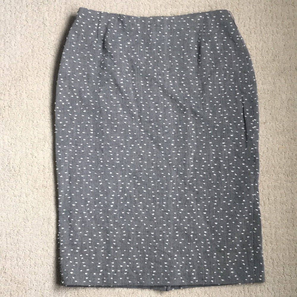 🇨🇦 100% Wool Pencil Skirt & Jacket Set - Size 2 - Gray/White • Made in Canada - Picture 8 of 16